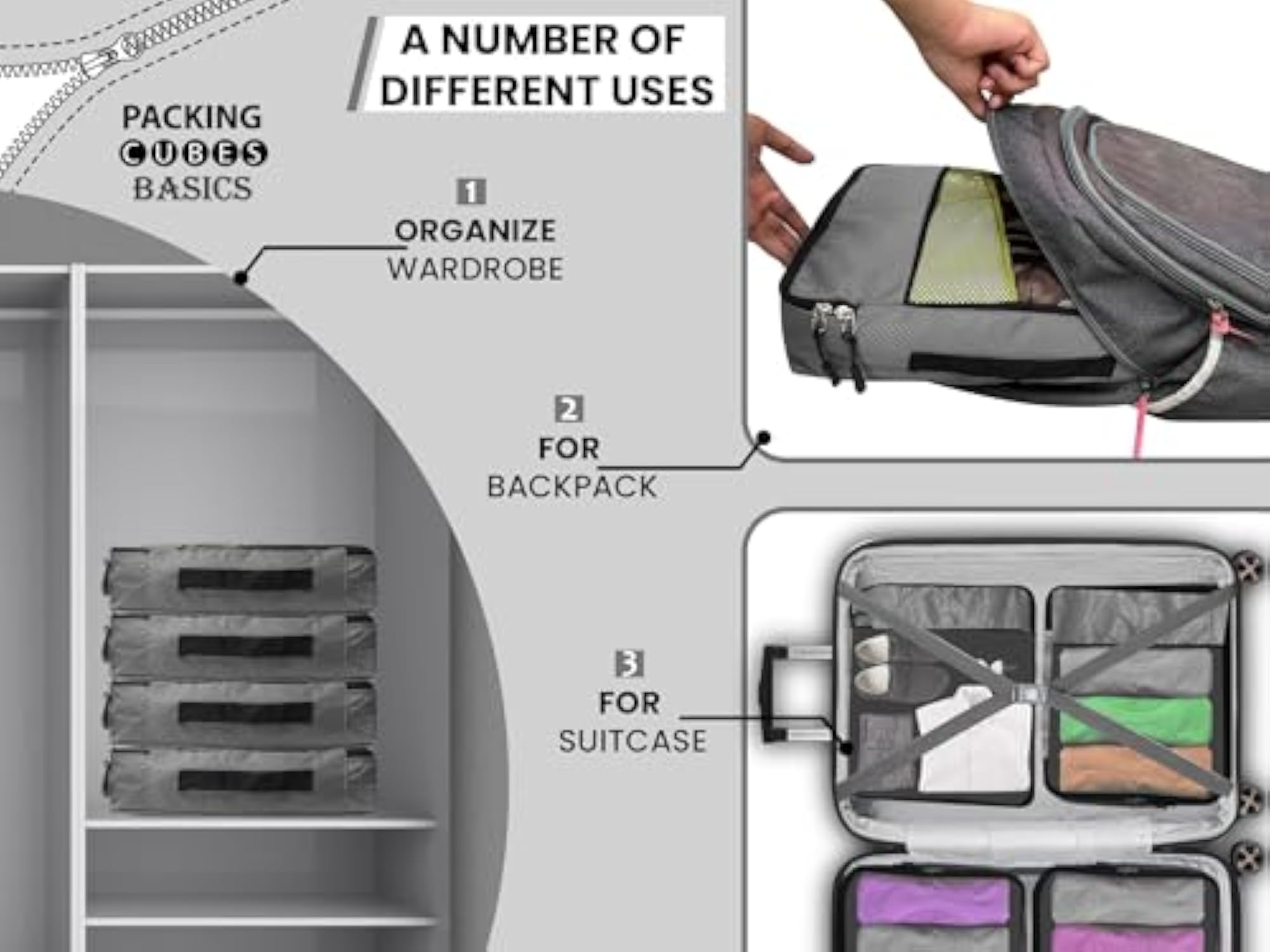 OxbOw Packing Cubes, Travel Organizer Pouch for Travelling